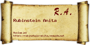 Rubinstein Anita névjegykártya