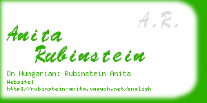 anita rubinstein business card
